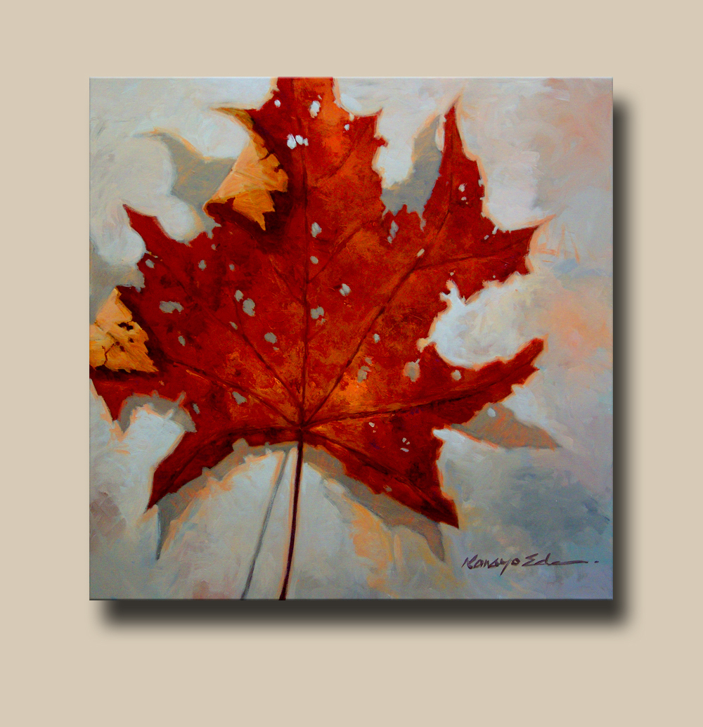 Red Leaf by Kanayo Ede. Giclee print on canvas. 30" x 30" Art Prints