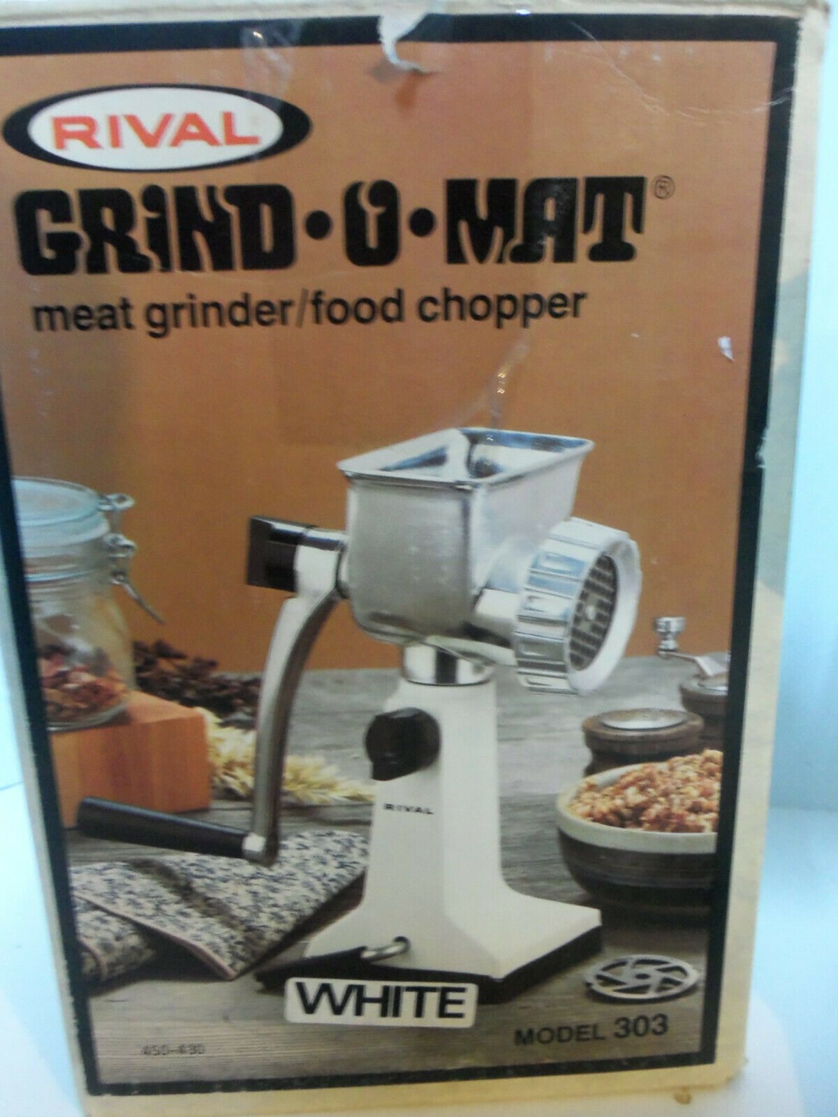 Vintage Rival GrindoMat Model 303 Meat Grinder Food Chopper VacO