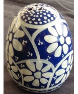 Beautiful Hand Painted Terra-Cotta Egg-Shaped Saltshaker – VGC – PRETTY ... - $14.84