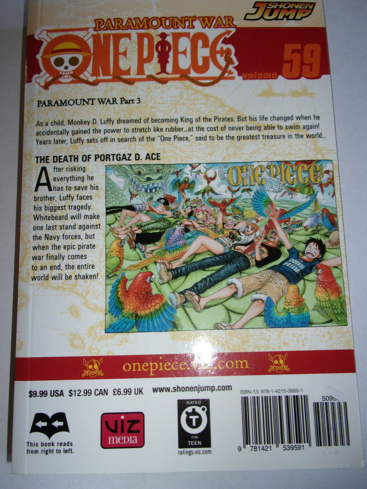 One Piece Paramount War Manga Volume 59 by Eiichiro Oda Everything Else