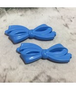 Vintage 80’s Goody Snap-Tight Kiddie Barrettes Blue Bows Ribbons Lot Of 2 - $7.91