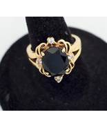 Vintage Black Diamond Ring Size 7 H4 - $24.99