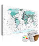 World Map Cork Pin Board - World Map In Blue Colors - $109.99+