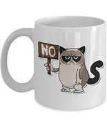 Funny Grumpy Cat Coffee Mug - Rude Cats Travel Ceramic Cup for Birthdays... - $19.75