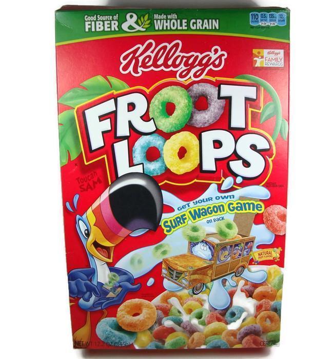 Kelloggs Froot Loops Cereal Box Made With Whole Grain 122 Empty Kelloggs Froot Loops Cereal Box Made With Whole Grain 122 Empty