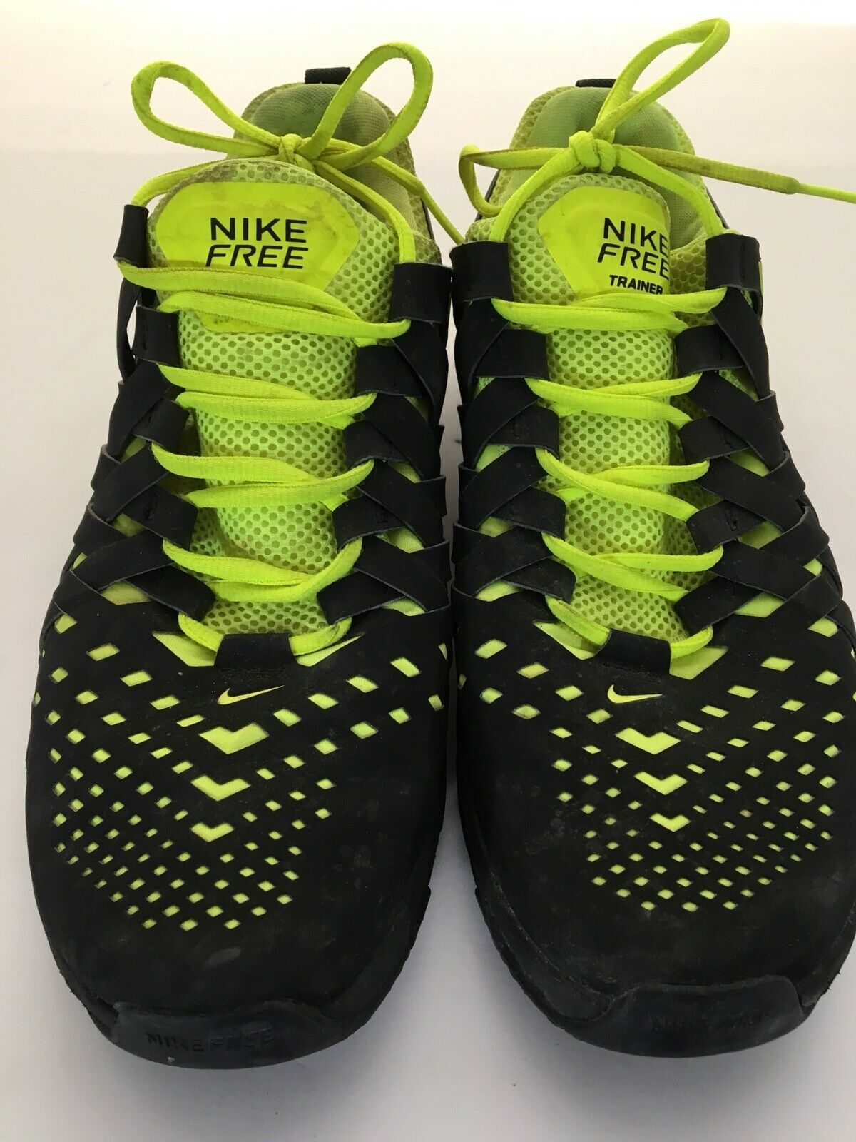 black and neon trainers