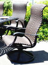 7 piece outdoor dining set cast aluminum patio furniture Venice 6 person seating image 2