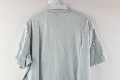 Eddie Bauer Mens Large Faded Island Wash Blank Pocket T-Shirt Light Blue Cotton