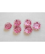 Six Sewing Craft Lucite Small Pink Buttons with Cut-out Pattern-Free Shi... - $5.00