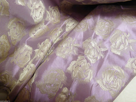 White Rose Floral on Purple Silk Blend Jacquard Fabric Round circle 84" diameter - $59.40