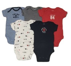 Carters 5 Pack Bodysuits for Boys 3 or 6 Months Football Themed - $17.95