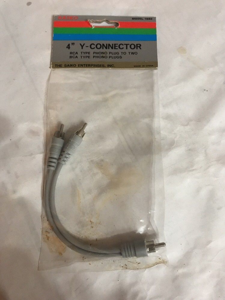 4” Y- Connectors RCA TYPE Phono Plug TO Two Model 1982 Ships N 24h
