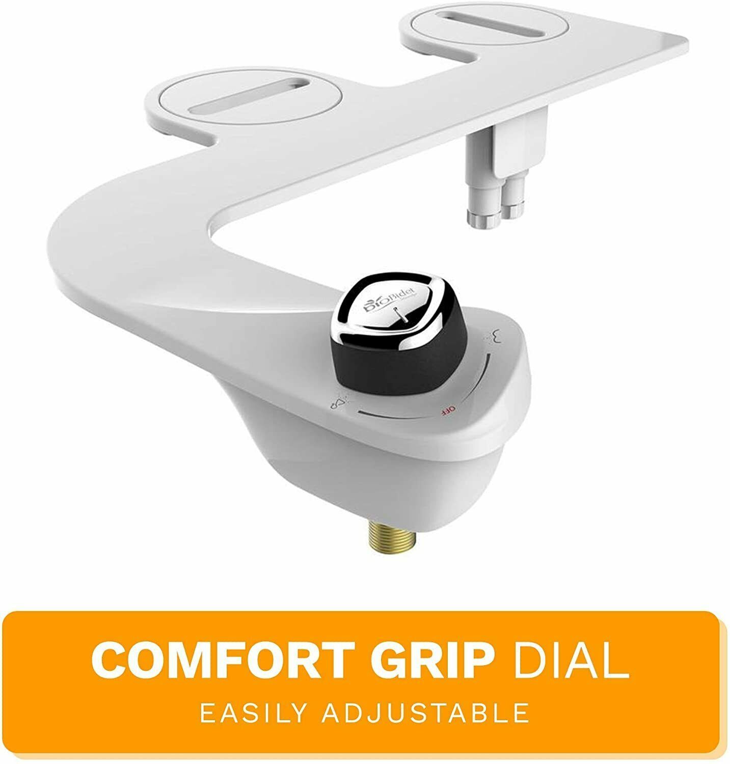 Biobidet SlimEdge Simple Bidet Toilet Attachment With Dual NozzleWhite