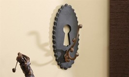 Doorplate Key Hook  Antique Inspired Vintage Look 11" High Man Cave Brown Large
