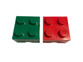 Large Green Red Lot 2 Lego Stackable Storage Organizer Brick Box Container Bin image 7