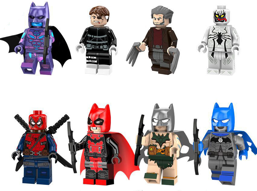 Marvel's Supreheroes Punisher, Wolverine, Deadpool, Batman 8 Minifigures Lot