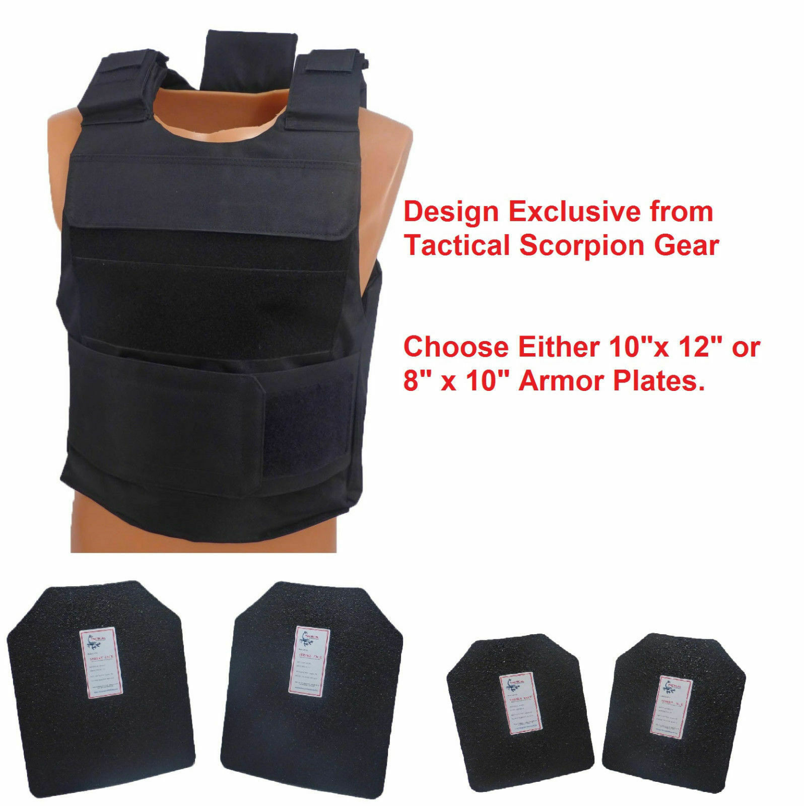 Complete Level III AR500 Steel Body Armor With Dual Pocket Lightweight Vest Body Armor & Plates