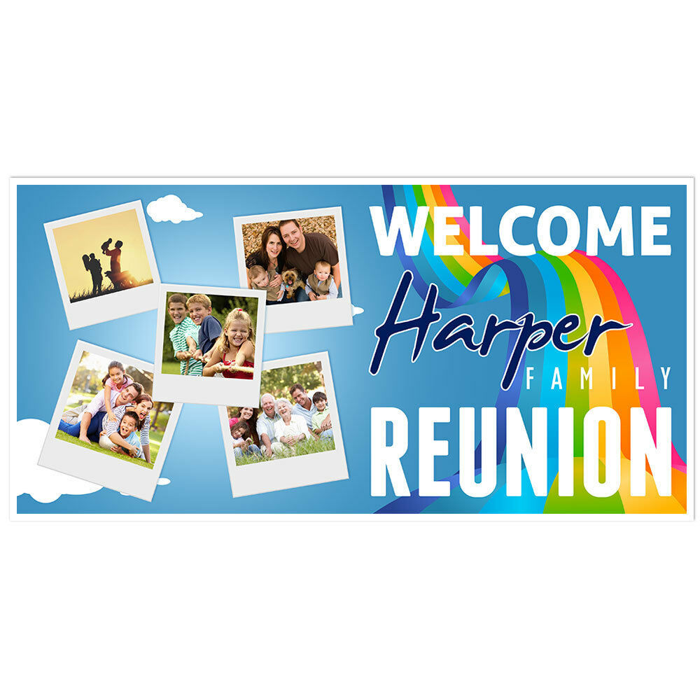  Family Reunion Personalized Banner Party Backdrop with 