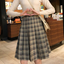Knee Length Black Plaid Skirt School Girl Plus Size Knee Pleated PLAID SKIRTS image 8
