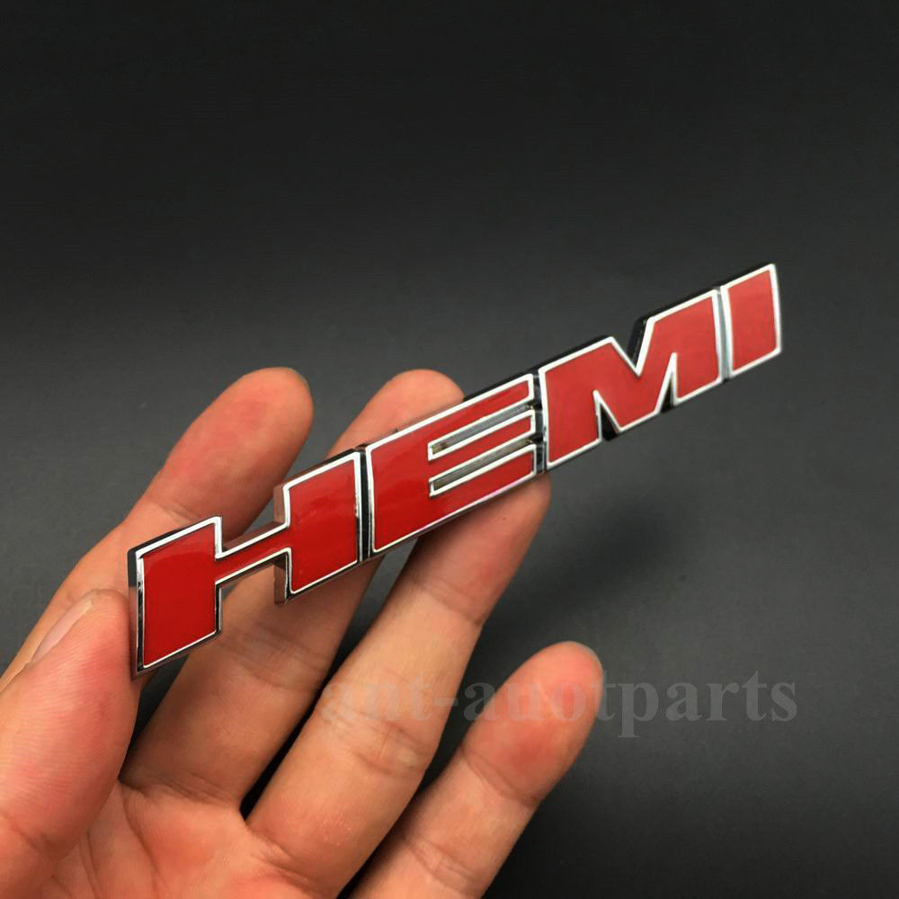 3pcs Metal HEMI R/T Grill Red Emblem Car Auto Badge Sticker Decals SRT ...