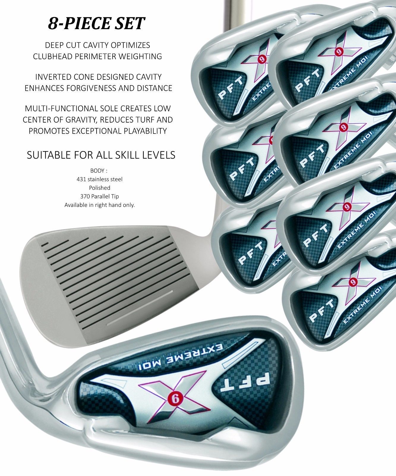 Big Tall Golf Clubs Xl Made +2 Irons Set Taylor Fit Extra Large Jumbo