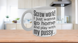 Cat Lady Mug Hate Monday Screw Work I Just Wanna Play with My Pussy Cat ... - $12.26