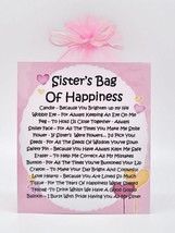Sister's bag of Happiness  - Fun Novelty Gift & Card Alternative / Present / Bir - $6.25