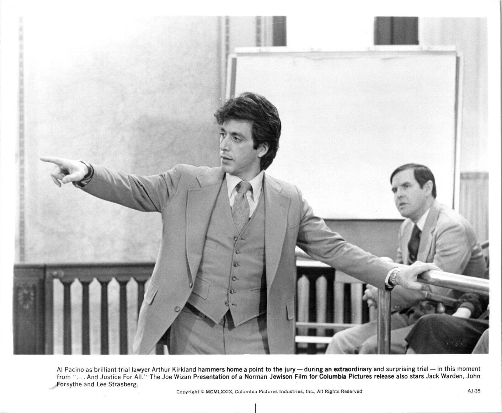 And Justice For All 1979 8x10 original photo Al Pacino in court room