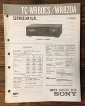Sony TC-WR87ES TC-WR775 Cassette Service Manual *Original* - $24.09
