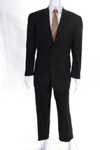 Brooks Brothers 1818 Mens Two Button Straight Leg Suit Black wool Size 45 - $98.00