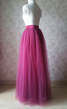 Full Tulle Maxi Skirt Plus Size Floor Long Tulle Skirt Wedding Guest Maxi Skirts image 7