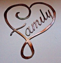 Family Heart Metal Wall Art Decor 12&quot; x 10 1/4&quot; copper/bronze - $25.92