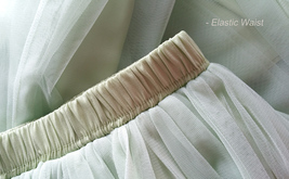 LIGHT GREEN Full Length Maxi Tulle Skirt Plus Size Wedding Bridesmaid Skirts image 11