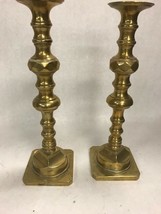 Brass Candle Holders Pair Mid CenturyHollywood Regency 11.5 In  ornate - $29.69