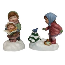 Avon Joy To The World &amp; We Wish You A Merry Christmas Musical Figurines Vtg - $18.00