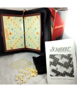 Hasbro Travel Scrabble Folio Zippered Case Board Trays Locking Tiles Ins... - $11.29