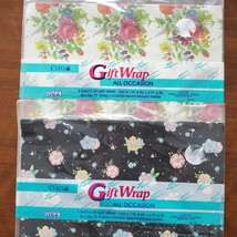 Vintage Gift Wrap, Set of 2, Floral Wrapping Paper, Cleo Gift Wrap, Scrapbooking image 3