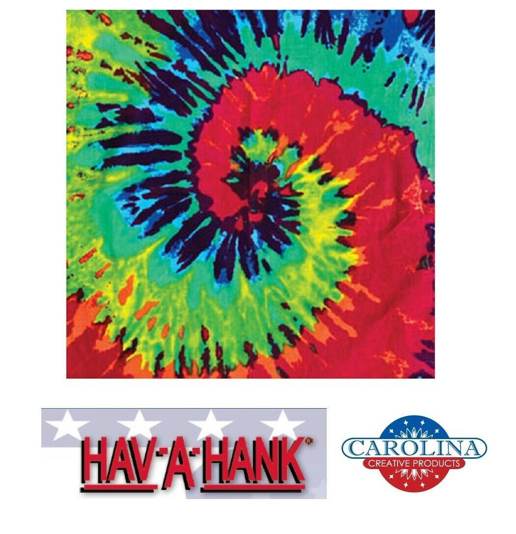 Hav-A-Hank RAINBOW FLARE TIE DYE BANDANA Head Neck Wrap Scarf Face Mask Cover