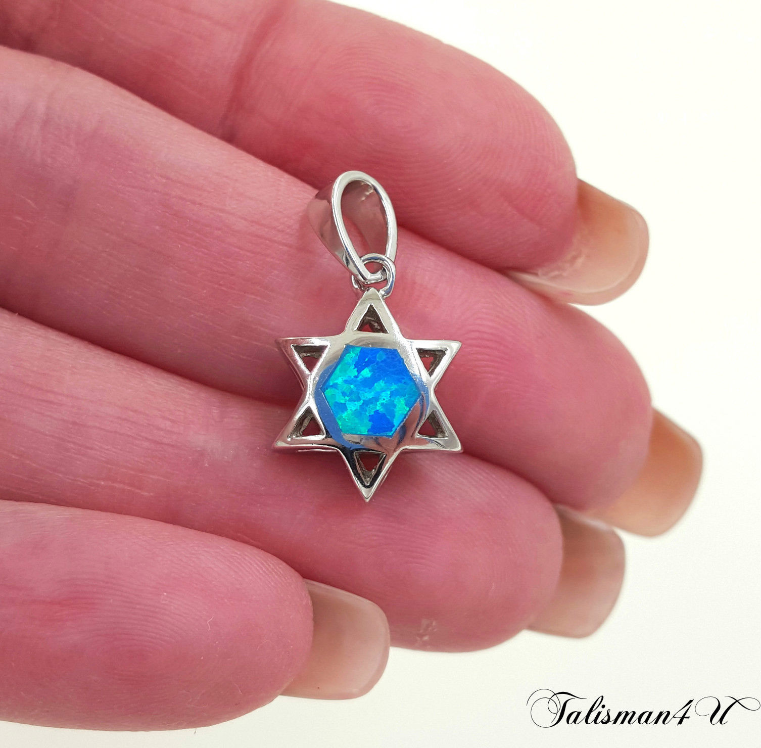 Gift Box 925 Sterling Silver Jewish Stylish Star of David Pendant Spiritual Holy Necklace