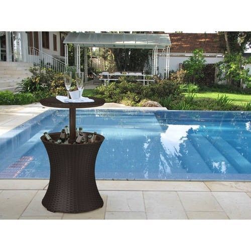 Patio Cooler Table Outdoor Furniture Brown And Similar Items Patio Cooler Table Outdoor Furniture Brown Rattan Ice Bucket Stand Drink Holder