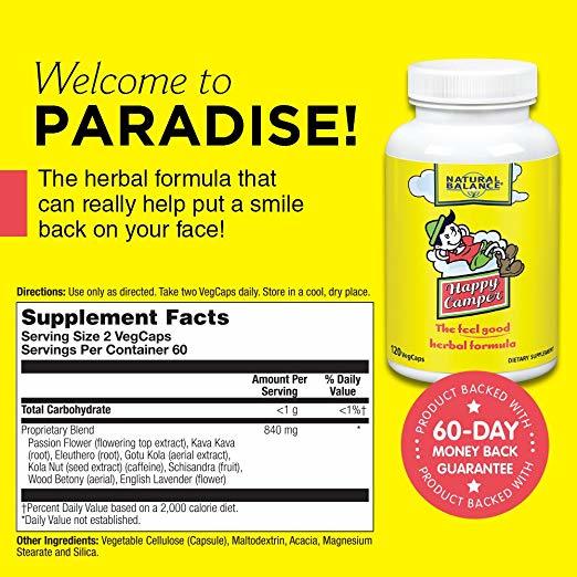 Happy Camper Feel Good Herbal Mood Support & Happiness Supplement 120