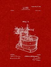 Meat-cutter Patent Print - Burgundy Red - $7.95+