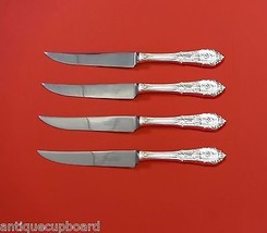 Rose Point by Wallace Sterling Silver Steak Knife Set 4pc HHWS  Custom 8 1/2" - $325.71