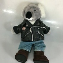 Build A Bear Koala Harley Davidson Biker Faux Leather Jacket Jeans Boots... - $41.65