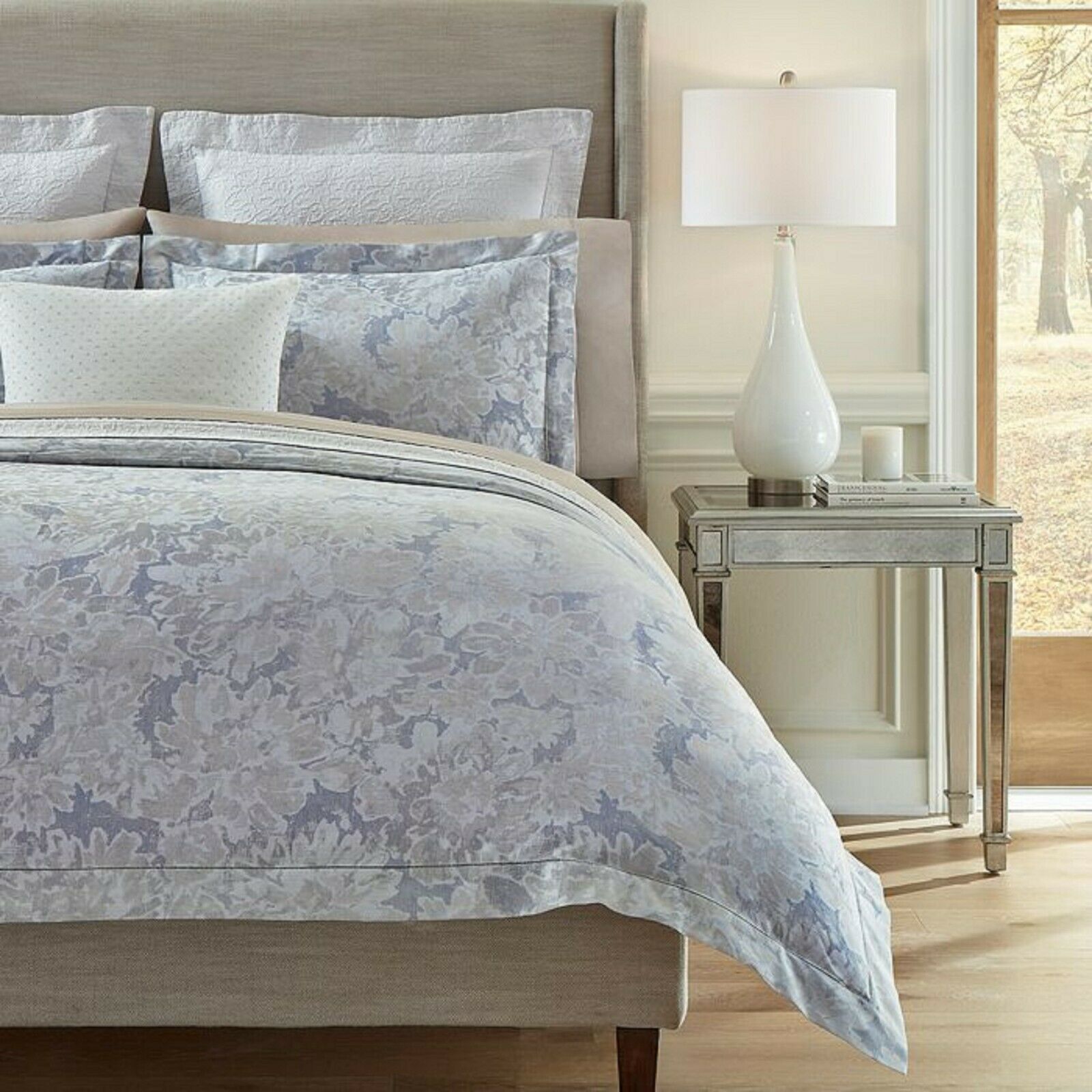 Sferra ISELLA Standard Sham Storm Grey Egyptian Cotton Sateen Jacquard New 