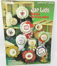 Jar Lids Counted Cross Stitch 11 Designs Embroidery Leisure Arts Crafts Gifts - $8.90