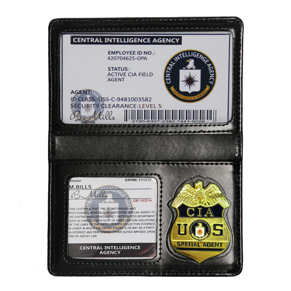 Fun Play CIA Badge Card Holder Special Agent ID Cards Cosplay Movie