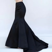 BLACK Mermaid Skirt Outfit Black Mermaid Formal Skirt wiht tail Wedding Custom  image 3