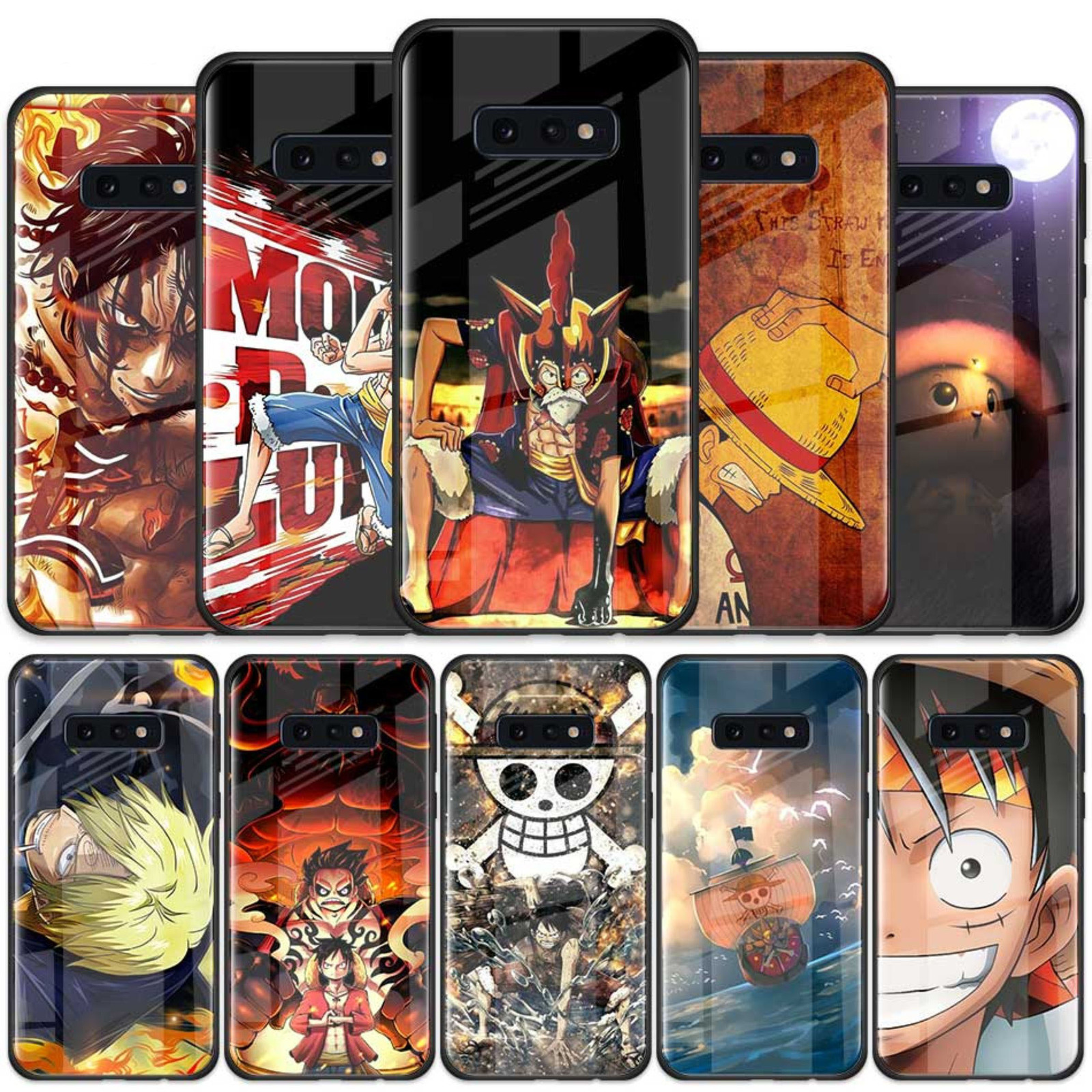 One Piece Luffy Anime Tempered Glass Case for Samsung Galaxy Note 9 S10 ...