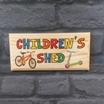 Childrens Shed Sign, Personalised Kids Garden Plaque Bikes Treehouse Den... - $12.46